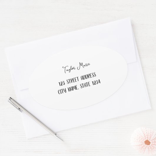 Aangepaste ovale Sticker (Envelop)