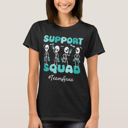 Aangepaste Ovariumkanker Support Squad Halloween T T-shirt (Voorkant)