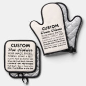 Aangepaste Oven Handschoen & Pot Houder Set, Gewat Ovenwant & Pannenlap Set (Voorkant / Achterkant)