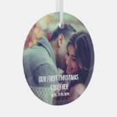 Aangepaste overloopfoto-Feestdagen bevestigen Glas Ornament (Voorkant Rechts)