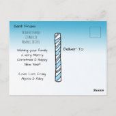 Aangepaste Owl Couple op de Kerstmis van de boomta Briefkaart (Achterkant)