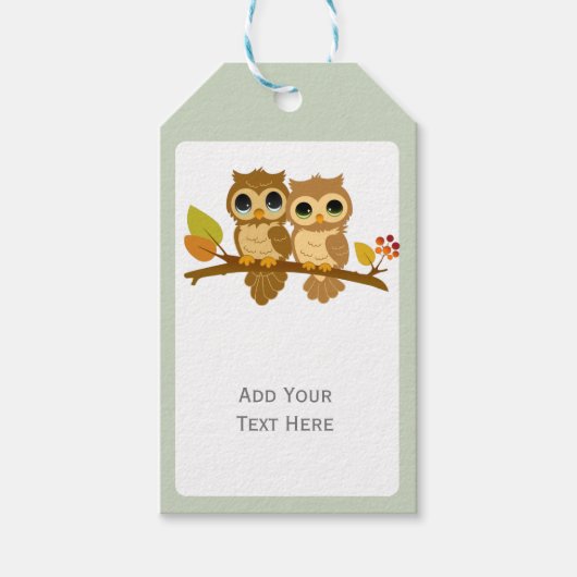 Aangepaste Owl-Labels bevestigen Cadeaulabel (Voorkant)