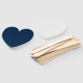 Aangepaste Oxford Blue Heart Fans – Bulk Ready Handwaaier (Niet-gemonteerd)