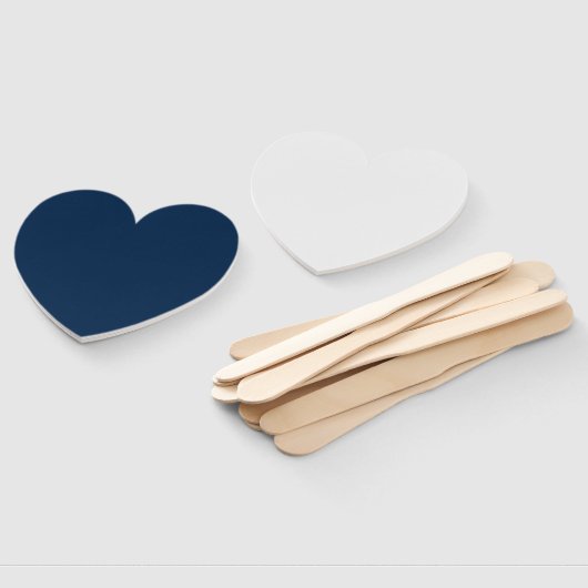 Aangepaste Oxford Blue Heart Fans – Bulk Ready Handwaaier (Niet-gemonteerd)