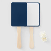 Aangepaste Oxford Blue Rectangle Fans Handwaaier (Voorkant en achterkant)
