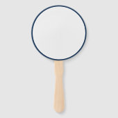 Aangepaste Oxford Blue + White Round Event Fans Handwaaier (Achterkant)