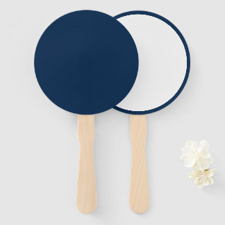Aangepaste Oxford Blue + White Round Event Fans Handwaaier