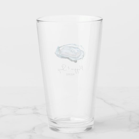 Aangepaste Oyster Pint Glassen Glas (Achterkant)
