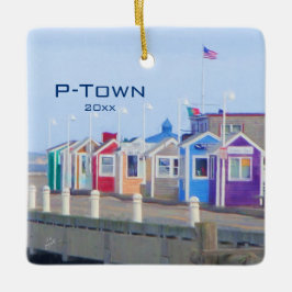 Aangepaste P-Town Provincetown Travel Photo Modern Keramisch Ornament