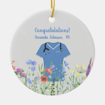 Aangepaste PA Physician Assistant Blue Scrubs