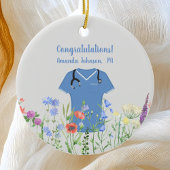 Aangepaste PA Physician Assistant Blue Scrubs Keramisch Ornament