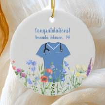 Aangepaste PA Physician Assistant Blue Scrubs