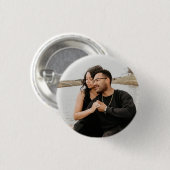 Aangepaste paar foto aandenken ronde button 3,2 cm (Voorkant /achterkant)