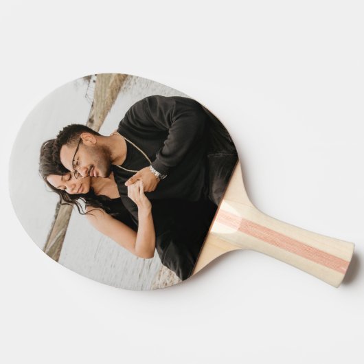 Aangepaste paar foto aandenken tafeltennisbatje (Zijkant)