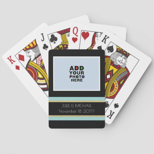 aangepaste-paar-foto bruiloft speelkaarten (Achterkant)