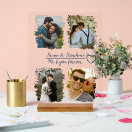 Aangepaste paar foto collage met elke tekst acryl bord