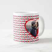 Aangepaste paar foto naam Initialen Valentijnsdag Grote Koffiekop (Voorkant rechts)