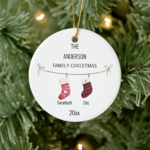 Aangepaste paar kousen Namen Kerst Ornament