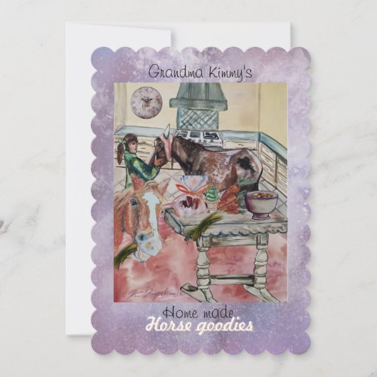 Aangepaste paard goodies label uitnodiging (Voorkant)