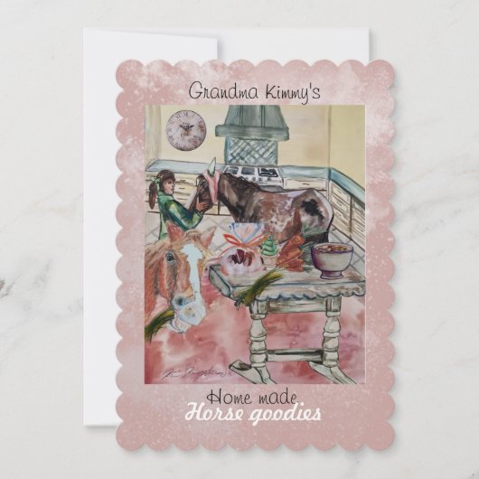 Aangepaste paard goodies label uitnodiging (Voorkant)