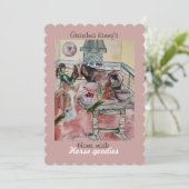 Aangepaste paard goodies label uitnodiging (Staand voorkant)