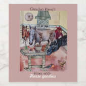 Aangepaste paard goodies label uitnodiging wijn etiket (Enkel label)