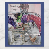 Aangepaste paard goodies label uitnodiging wijn etiket (Enkel label)