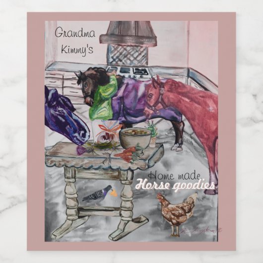 Aangepaste paard goodies label uitnodiging wijn etiket (Enkel label)