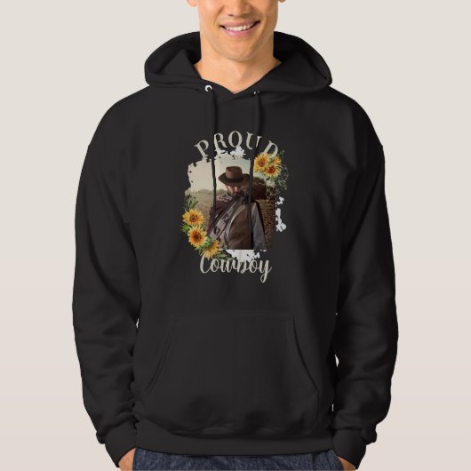 Aangepaste Paard Pet Fototekst Zonnebloem Accent Hoodie (Voorkant)