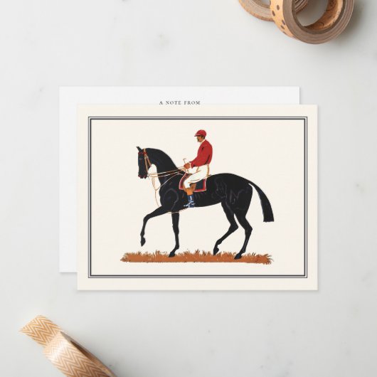 Aangepaste Paard Stationery  Paardachtigen Dank u Notitiekaartje (Voorkant / Achterkant in situ)