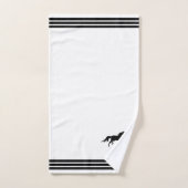 Aangepaste paarden en drie zwarte strips op wit bad handdoek (Handdoek)