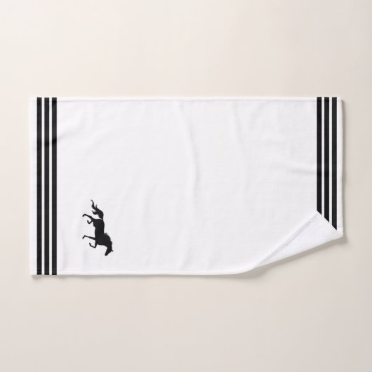 Aangepaste paarden en drie zwarte strips op wit bad handdoek (Handdoek)
