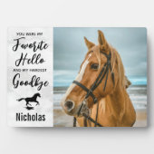 Aangepaste paardengedenkfoto Favoriet Hallo paarda Fotoplaat (voorkant)