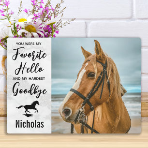 Aangepaste paardengeheugenfoto Favoriet Hallo paar Fotoplaat
