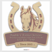 Aangepaste paardenhoefsmid servicevoertuig  sticker (Vel)