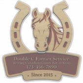 Aangepaste paardenhoefsmid servicevoertuig  sticker (Voorkant)
