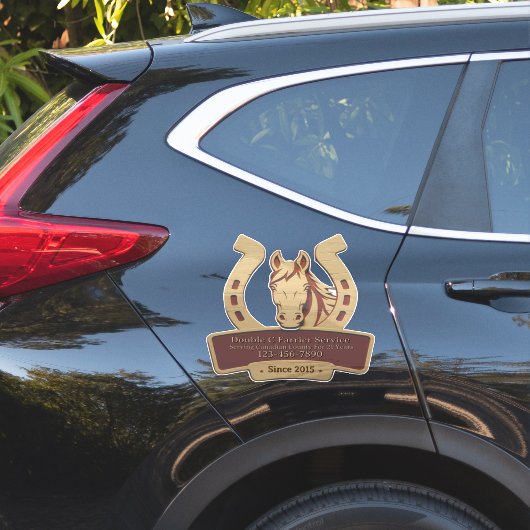 Aangepaste paardenhoefsmid servicevoertuig  sticker (Auto Zijkant)