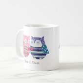 Aangepaste paardennamen Owl Paar Aangepaste naam Koffiemok (Voorkant links)