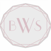 Aangepaste paardenpink-monogram paardenboomstam sticker (Voorkant)
