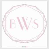 Aangepaste paardenpink-monogram paardenboomstam sticker (Vel)