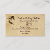 Aangepaste paardenstallen Dierlijk Visitekaartje (Voorkant)