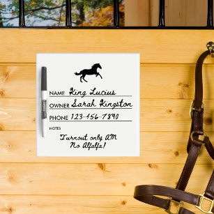 Aangepaste paardenstallen paardenverzorging whiteboard