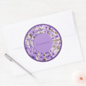 Aangepaste Paars en witboeken tickers 2 Ronde Sticker (Envelop)