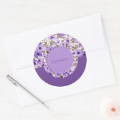 Aangepaste Paars en wittekkers 3 Ronde Sticker (Envelop)