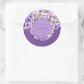 Aangepaste Paars en wittekkers 3 Ronde Sticker (Tas)