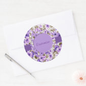Aangepaste Paars en wittekkers Ronde Sticker (Envelop)