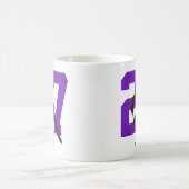 Aangepaste Paars Hockey Player Number Koffiemok (Center)