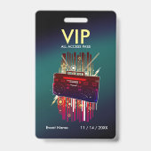Aangepaste paars turquoise verloop VIP-pas voor ev Badge (Voorzijde)