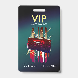 Aangepaste paars turquoise verloop VIP-pas voor ev Badge