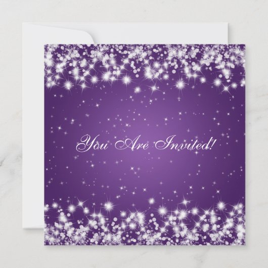 Aangepaste Paars voor partijuitnodiging elegant Sp Kaart (Achterkant)